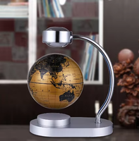 Globo Magnético Levitante de 5.5 Pulgadas con Luz LED, Rotación Automática, Adorno de Escritorio Creativo de Plástico y Metal, Regalo Artesanal Moderno y de Lujo