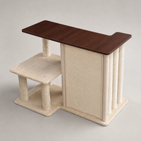 Table d'appoint YAOYUE pour grands chats, table d'angle en forme de L pour animaux de compagnie avec griffoir en sisal et plateformes en peluche