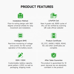 Kevolt LiFePO4 pin 48V BMS <span class=keywords><strong>ESS</strong></span> pin lithium năng lượng mặt trời <span class=keywords><strong>5kwh</strong></span> 10kwh 16kwh Hệ thống lưu trữ năng lượng nhà - Product Image 3