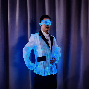 Chaqueta LED Unisex con Estampado Luminoso, Material de Poliéster/Rayón, Talla Personalizada, para Adultos, Actuaciones en Escenario, Fiestas, Clubes - Product Image 1