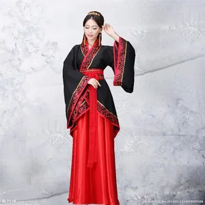 Vestido Largo Hanfu de Manga Larga con Parches, Estilo Antiguo, Traje Tradicional Chino, Falda <span class=keywords><strong>Cheongsam</strong></span> para Mujer, Poliéster - Product Image 1