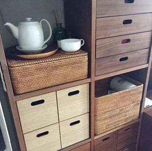 Cesto de Ropa Sucia Moderno, Tejido <span class=keywords><strong>a</strong></span> Mano, Ecológico, de Protección Ambiental, 100% Ratán Natural, con Asa - Product Image 3