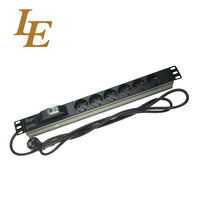 Bloc d'alimentation PDU 1U en alliage d'aluminium de 19 pouces, type Europe, 6/8 prises, 16A, pour utilisation en intérieur, pour racks de serveurs