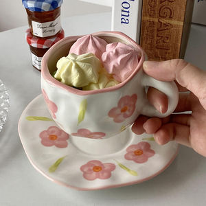 Tazas de Cerámica con Diseño de Nubes Talladas, Lindas para Regalo, Tazas de Té y Café, Coloridas, Juego de Té para la Tarde con Asa, Venta al Por Mayor - Product Image 5