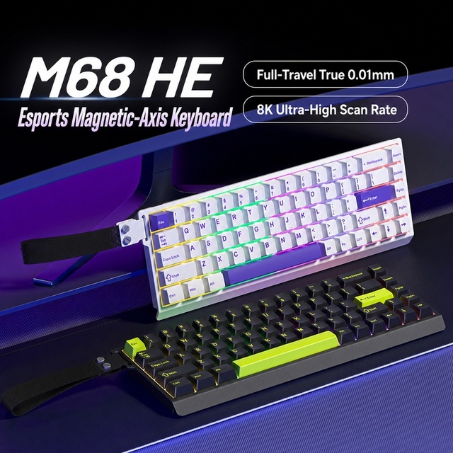 New M68HE USB-C Magnetic Switch Hall Effect Rapid Trigger Actuation Point Analog Input Unleashed Gaming Projection Keyboard