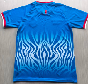 26-27 Herren Kongo Blau/Weiß/Rot 100% Polyester Fußballtrikot mit Automatischem Zuschnitt - Product Image 2