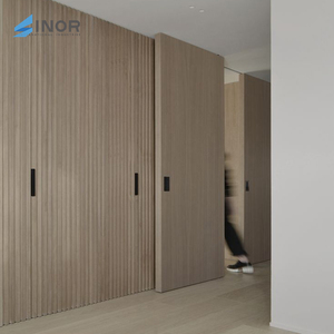 Puerta de madera pintada de blanco con riel oculto, deslizamiento suave y silencioso para entrada de casa, armario, despensa, puerta corredera interior oculta. - Product Image 5
