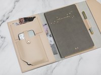 Planificateur de journal en cuir végétalien Folio Cover Organizer Book Cover avec poches pour classeurs pour planificateurs/cahiers