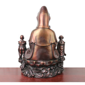 Estatua de bronce escultura de Guanyin en posición sentada - Product Image 2