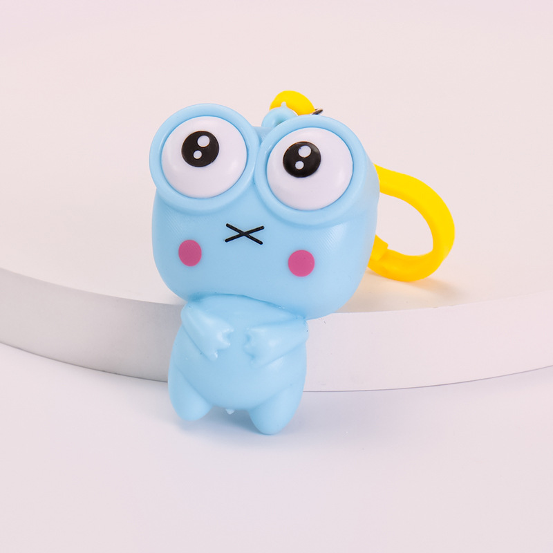 20514-blue frog popping-eyes keychain