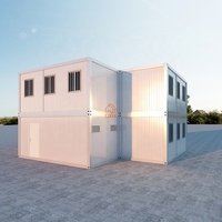 Villa préfabriquée mobile de luxe à deux étages à faible coût, bureau conteneur, hôtel, dortoir de chantier