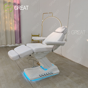 Sang Trọng Hiện Đại Trắng Đồ Nội Thất Salon 4 Động Cơ Điện Mặt Spa Lash Giường Bàn Mỹ Phẩm Ghế Vẻ Đẹp Trên Khuôn Mặt Massage Giường - Product Image 3