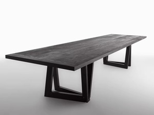 La mesa grande de tablero de madera maciza de diseñador simple y vintage, la opción ideal para reuniones de negocios y trabajo de oficina. - Product Image 4