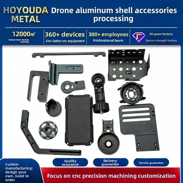 OEM Factory Custom Non-Standard CNC Machined Drone Aluminum Shell Accessories Milling Turning Drilling Processing