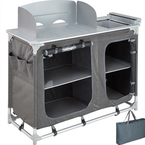 Gabinetes Plegables, Gabinetes para Picnic, <span class=keywords><strong>Cocina</strong></span> de <span class=keywords><strong>Camping</strong></span>, Armario de Aleación de Aluminio, Moderno, para Exteriores, con Cambio de Color, <span class=keywords><strong>Cocina</strong></span> Portátil - Product Image 1