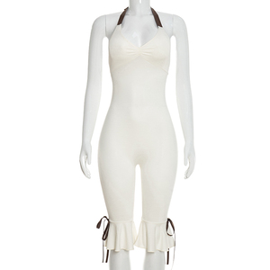 วิวิบลุค C26JP028 จั๊มสูทผู้หญิงฤดูร้อนแบบใหม่ สายคล้องคอ เซ็กซี่ สีพื้น ความยาวปานกลาง สไตล์ลำลอง - Product Image 2