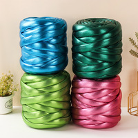 2cm 300/500g Yarn Craftsman Shine Metallic Colors Giant Polyester Iceland Core Spun Yarn Chunky DIY Tube T-shirt Yarn