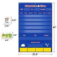 Tableau de calendrier météo personnalisable en tissu polyester 420D avec logo, pour l'organisation en classe, 149 pièces, OEM/ODM