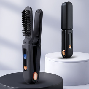 Plancha de pelo portátil 2 en 1 con iones negativos, inalámbrica, funciona con batería, para todo tipo de cabello, uso doméstico - Product Image 2