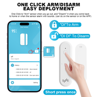 Sensor de Puerta Inteligente Tuya con WiFi, Funciona con Batería, Detector de Apertura y Cierre, Control por Aplicación Smartlife, Notificaciones, Compatible con Alexa y Google Home