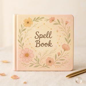 LABON Floral Spell Book Hardcover Square Journal Cute Constellation Witch Notebook para niñas Magic Gift Diary Sketchbook - Product Image 1