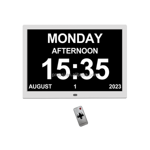 Multi Langues Néerlandais Anglais Finlandais <span class=keywords><strong>Français</strong></span> Allemagne Arabe Démence Horloge <span class=keywords><strong>Calendrier</strong></span> 15 "Rappel de Médicament Horloge de Jour Numérique - Product Image 2