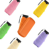 Logo personnalisé en gros femmes parapluie Festival cadeaux promotionnels manuel vinyle coupe-vent pas cher petit parapluie portable avec sac