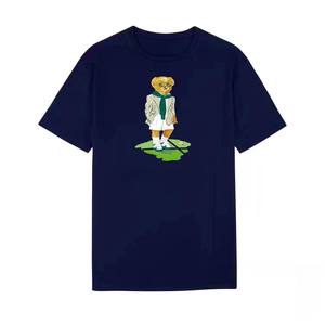 T-shirt décontracté style européen et américain pour <span class=keywords><strong>femme</strong></span>, 180 grammes, col rond, imprimé ours, fermeture en coton, haute résistance - Product Image 2