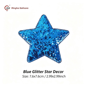 Applique e fermagli per capelli a stella gonfiata con glitter rosso, bianco e blu, ornamenti a stella con paillettes patriottiche, per feste del 4 luglio e del Giorno dell'Indipendenza - Product Image 5