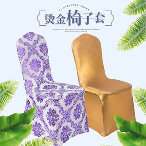 Housse de chaise extensible en verre luxueuse avec impression typographique pour décorations de table de fête et utilisation en restaurant - Product Image 4