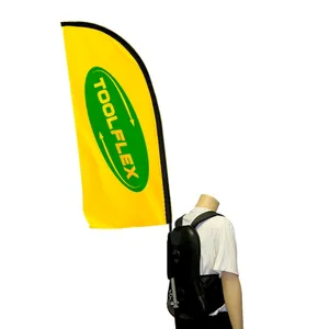 Messe Werbung Rucksack mit Flagge Polyester Walking Feather Rucksack Flagge