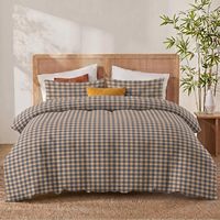 Ensemble de housse de couette réversible 3 pièces en polyester lavé à 100 %, série Noël, à carreaux, doux, respirant, lavable en machine, taille King, pour chambre