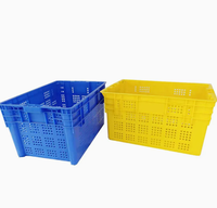 Vente directe d'usine, panier de manutention en plastique pour supermarché et entrepôt, style boîte solide pour le stockage des fruits et légumes