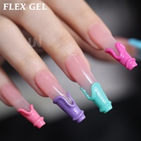Pour Unigel Wholesale Upgraded Design UV Gel Nail Art Tips Salon Private Label Flex Glue (Achetez 240 Obtenez deux plateaux gratuits)