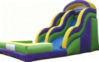 Toboggan aquatique gonflable de qualité commerciale avec piscine pour enfants et adultes, parc aquatique extérieur, logo personnalisé