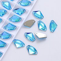 Strass en cristal K9 AB de haute qualité en forme d'axe, pierres de cristal à double trou pour la couture, strass en verre pour accessoires vestimentaires DIY