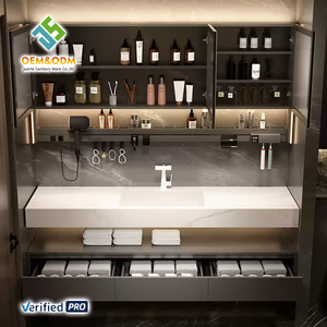 Set Completo di Mobili da Bagno Moderni OEM Juerte 2025 con Tavolo Scrivania Armadio a Pannelli Specchio Lavabo e Rubinetto per Camera da Letto e Sala da Pranzo - Product Image 6
