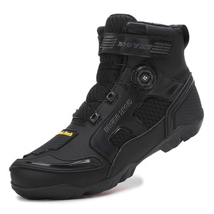 Botas de Motocicleta para Hombre y Mujer, de Cuero Genuino, Color Negro, a Media Pantorrilla, con Logotipo Personalizado, para Carreras Todoterreno y Viajes - Product Image 5