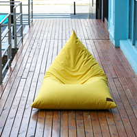 Housse de pouf triangulaire traditionnelle confortable pour sol et extérieur, imperméable, pour plage et détente