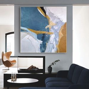 100% peint à la main grande taille moderne abstrait peinture à l'huile toile à la main minimaliste Beige <span class=keywords><strong>vert</strong></span> Art déco Design pour la décoration intérieure - Product Image 4