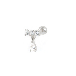 Boucles d'oreilles ROXI en zircon blanc en forme de goutte d'eau pour femmes, en argent 925, clous d'oreilles à piercing - Product Image 2