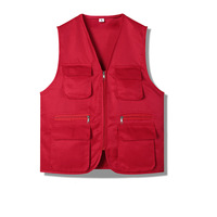 Gilet en tissu polyester avec logo personnalisé, respirant, décontracté, pour la pêche, le travail, le bénévolat, la sécurité, multi-poches, vêtements d'extérieur, OEM