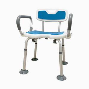 Chaise de douche avec accoudoirs rabattables en alliage d'aluminium, ventouses antidérapantes pour personnes âgées, équipement de sécurité pour salle de bain - Product Image 1
