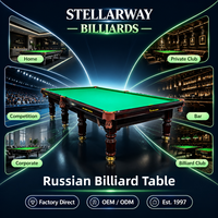 STELLARWAY Table de billard pyramidale russe professionnelle en bois massif et ardoise de 12 pieds pour salle de billard en Russie