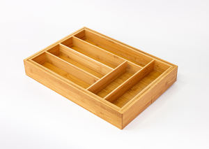 Boîte de rangement en bambou pour <span class=keywords><strong>tiroir</strong></span>, plateau pour vaisselle, boîte de rangement de bureau, séparateur de <span class=keywords><strong>tiroir</strong></span> en <span class=keywords><strong>bois</strong></span> pour couteaux de cuisine - Product Image 5