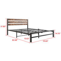 Base de Cama Moderna Personalizada de Metal Marrón con Cabecera para Dormitorio de Apartamento