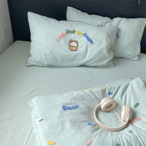 <span class=keywords><strong>Limeng</strong></span> ชุดผ้านวมลายการ์ตูนน่ารักสำหรับฤดูร้อน, ชุดผ้าห่มผ้าฝ้ายซักสี่ชิ้นเครื่องปรับอากาศไอศครีมเย็นมัทฉะแรงบันดาลใจ - Product Image 4