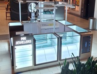 Kiosque de bijouterie en verre, style minimaliste et moderne, armoire d'exposition de bijoux, avec lumière LED, pour centres commerciaux