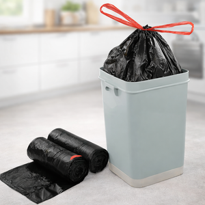 Sacs poubelle noirs en PE avec cordon de serrage <span class=keywords><strong>RTS</strong></span> 13 gallons, sacs poubelle jetables multi-usages, 20 pièces par rouleau, 48 rouleaux par carton - Product Image 6