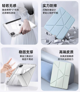 Custodia per iPad Y-Fold Pro trasparente con 5 slot per penna per <span class=keywords><strong>tablet</strong></span> <span class=keywords><strong>Apple</strong></span> da 11 pollici 10.9 9a generazione 13 <span class=keywords><strong>Cover</strong></span> - Product Image 3